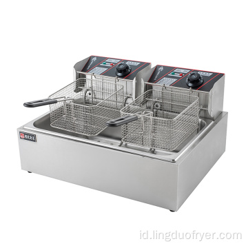 Komersial 12L Double Baskets Electric Deep Fryer